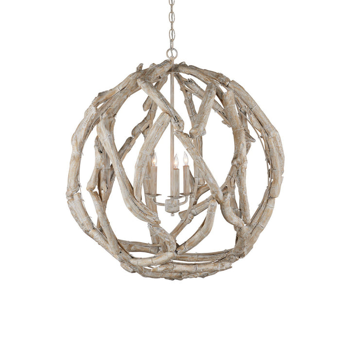 Driftwood Whitewash Orb Chandelier