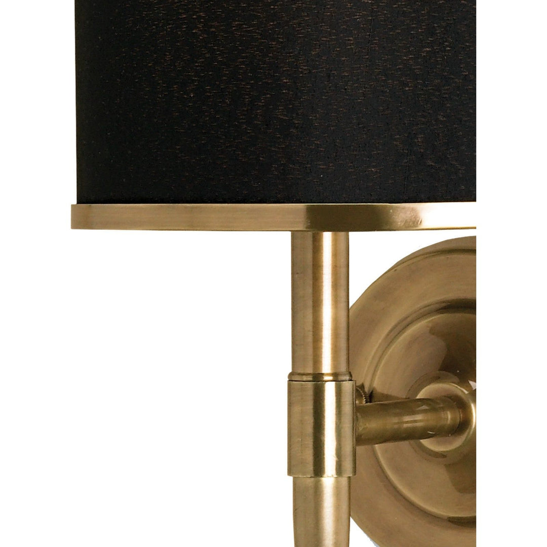 Primo Brass Wall Sconce, Black Shade