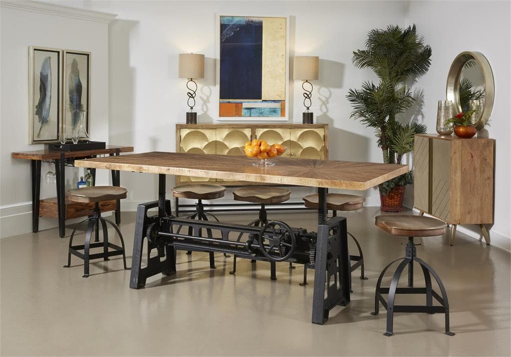Sunny Adjustable Height Crank Dining Table-Coast2Coast Home-C2CA-69210-Dining Tables-7-France and Son
