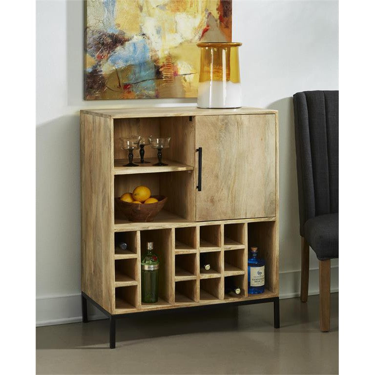 One Door Wine Cabinet-Coast2Coast Home-C2CA-69213-Bookcases & Cabinets-1-France and Son