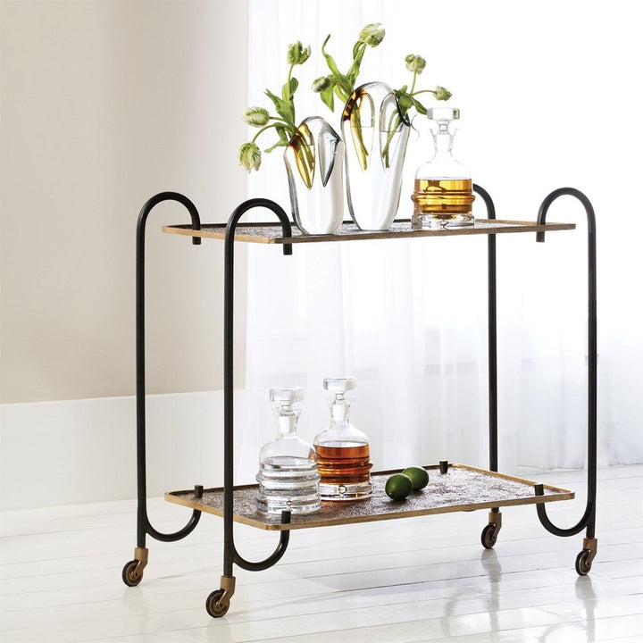 Bar Storage: Carts Blade Bar Cart-Bronze