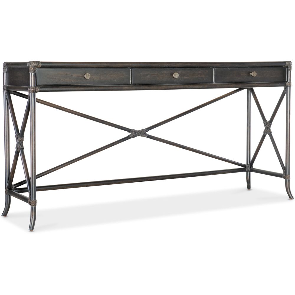 Console Tables Retreat Pole Rattan Console - Dark Wood
