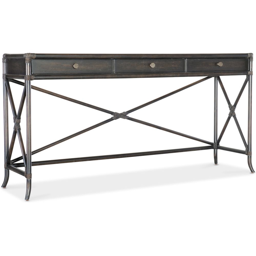 Console Tables Solace Pole Rattan Console - Dark Wood