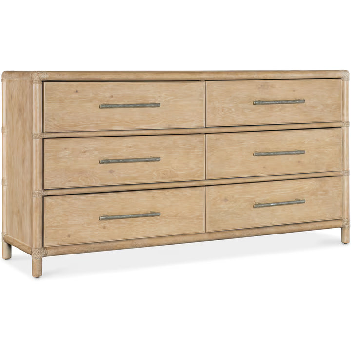 Dressers & Chests Solace Pole Rattan Dresser - Light Wood