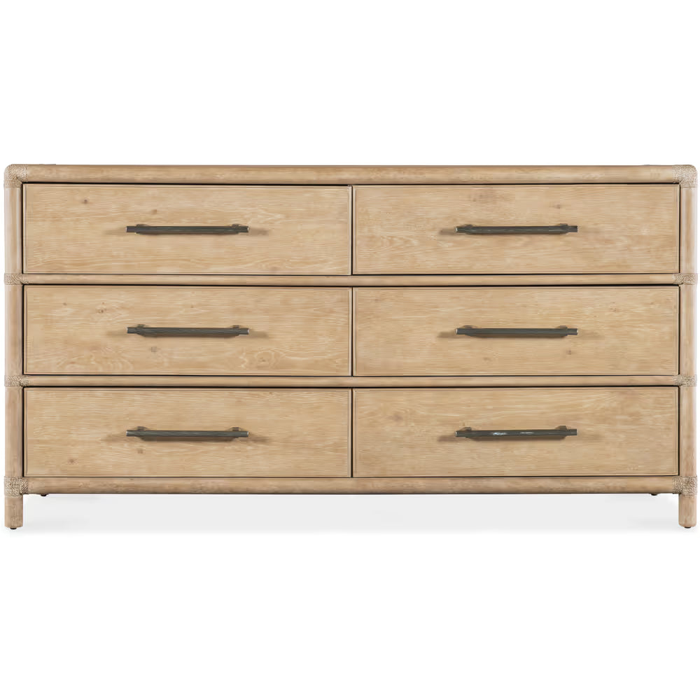 Dressers & Chests Solace Pole Rattan Dresser - Light Wood