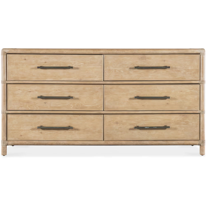 Dressers & Chests Solace Pole Rattan Dresser - Light Wood