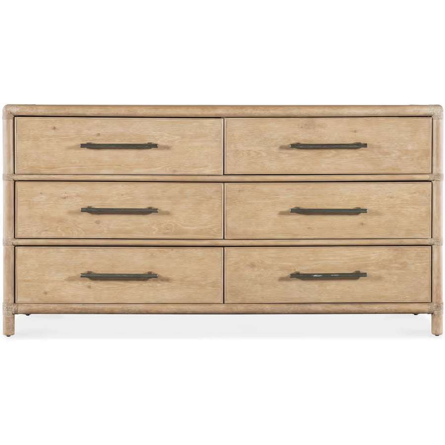 Dressers & Chests Solace Pole Rattan Dresser - Light Wood