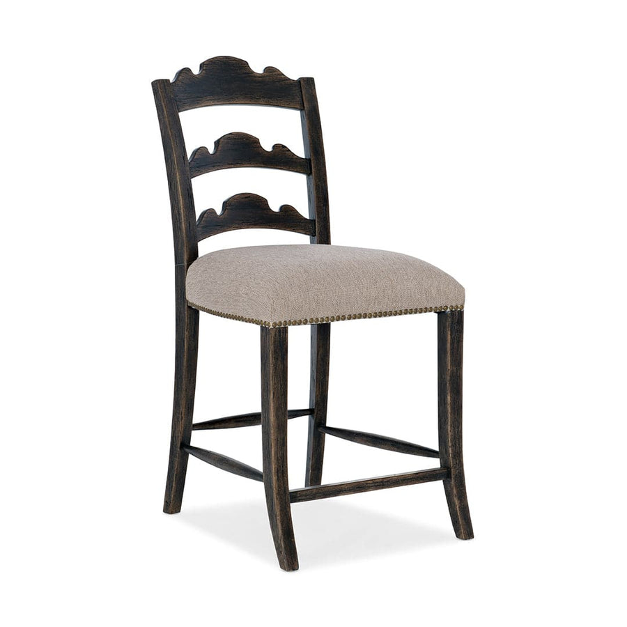 La Grange Twin Sisters Ladderback Bar & Counter Stool-Hooker-HOOKER-6960-75351-89-Bar StoolsCounter Stool-1-France and Son