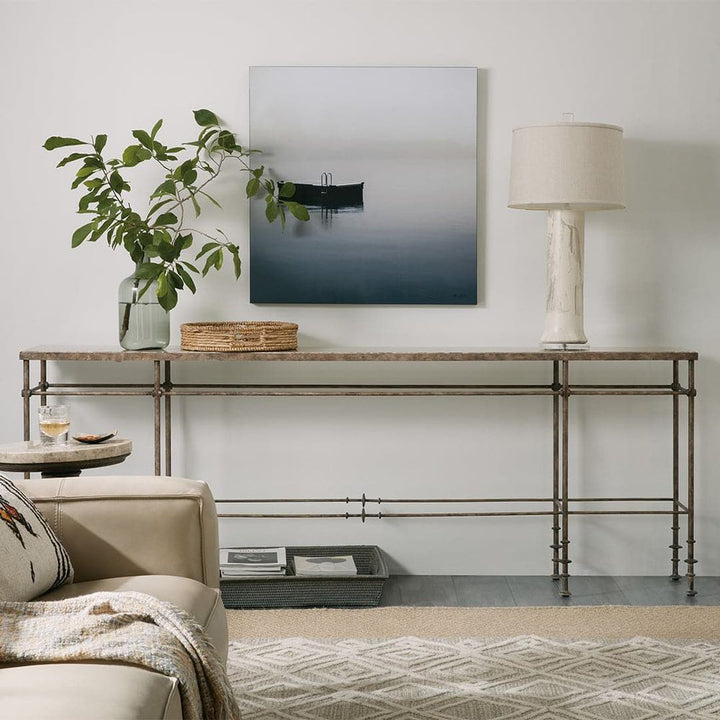 La Grange St James Metal and Stone Console-Hooker-HOOKER-6960-85001-00-Console Tables-2-France and Son
