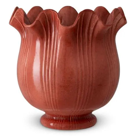 Vase Tulipa Coral Red Ceramic - image 6