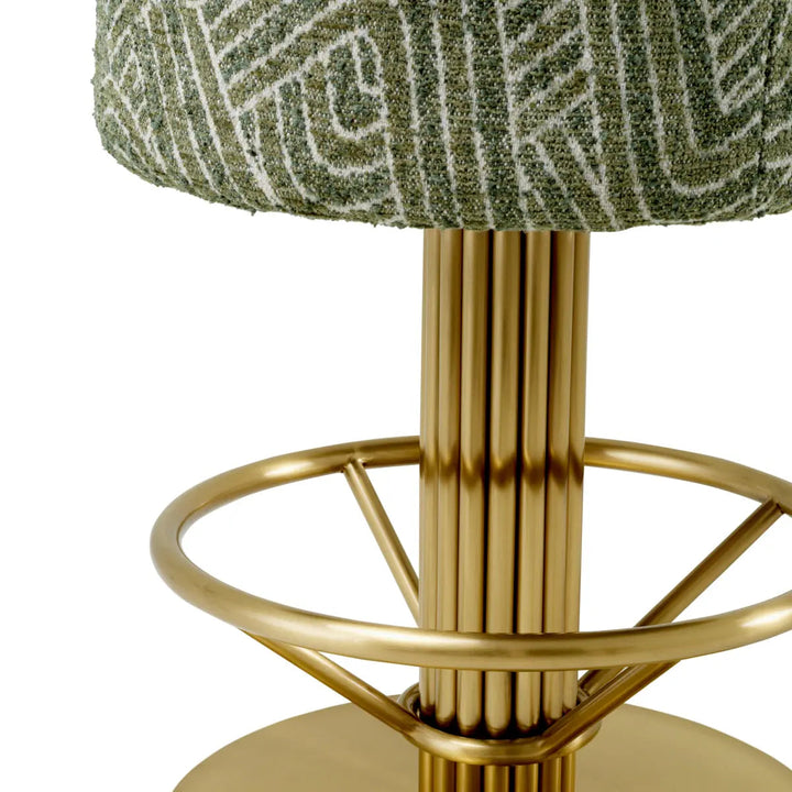 Bar Stool Carleton Camari Green Brushed Brass Finish - image 6