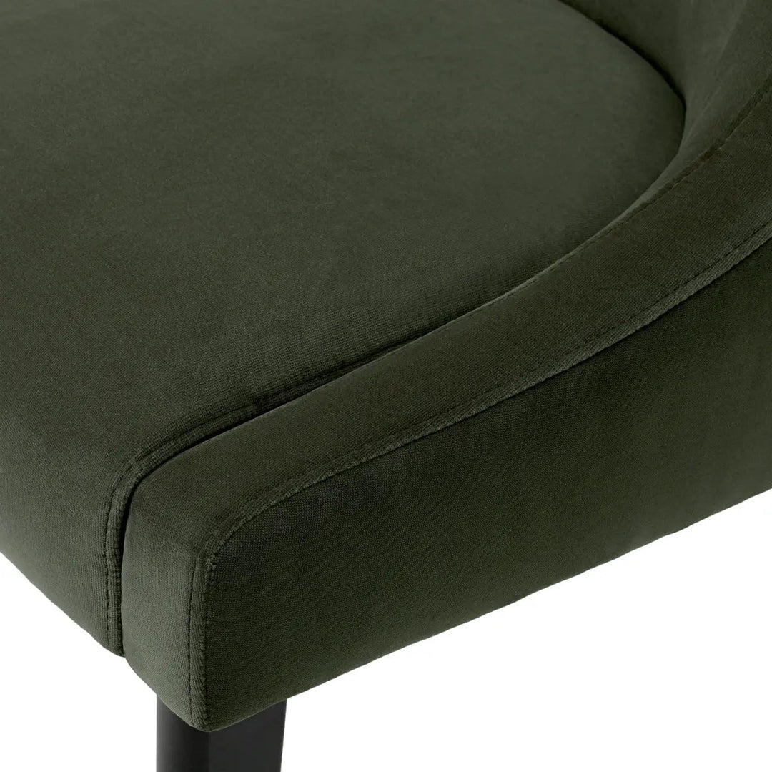 Dining Chair Chavelle Black Finish Torrin Green Velvet - image 6
