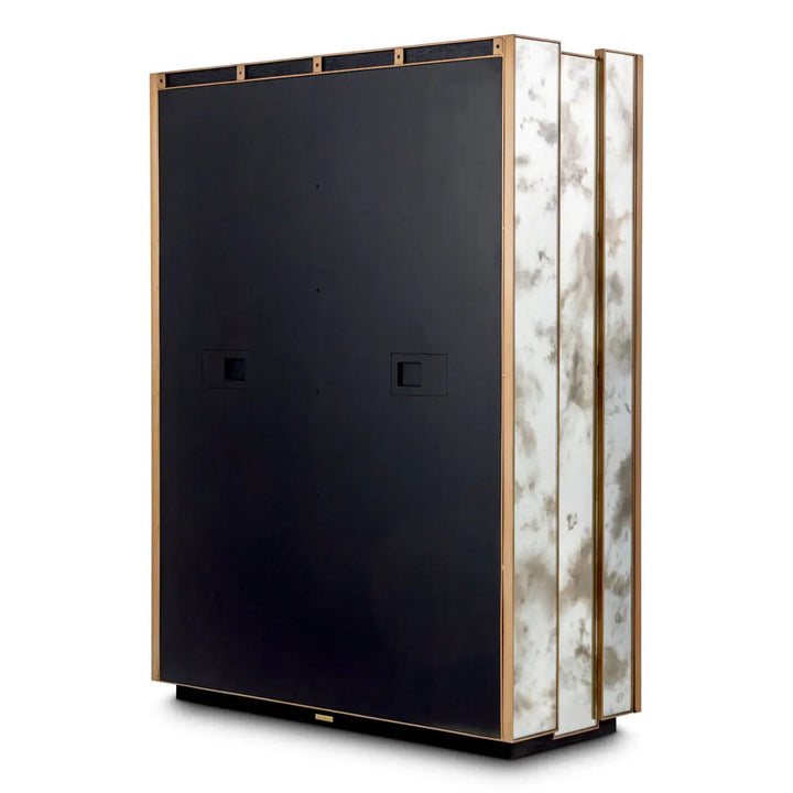 Bar Cabinet Nottingham Antique Mirror Glass Brushed Brass Finish - image 6