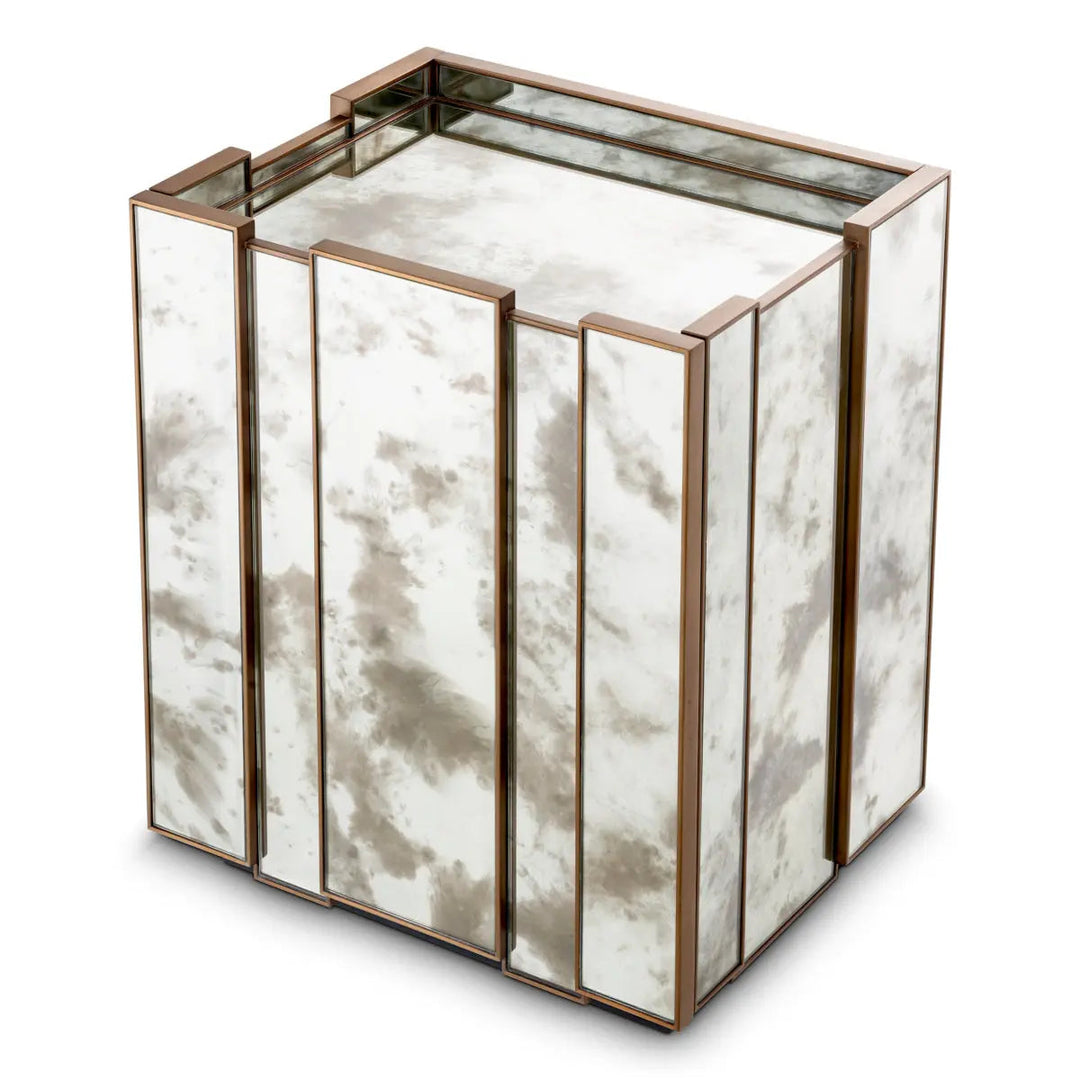 Nightstand Nottingham Left Antique Mirror Glass Brushed Brass Finish - image 6