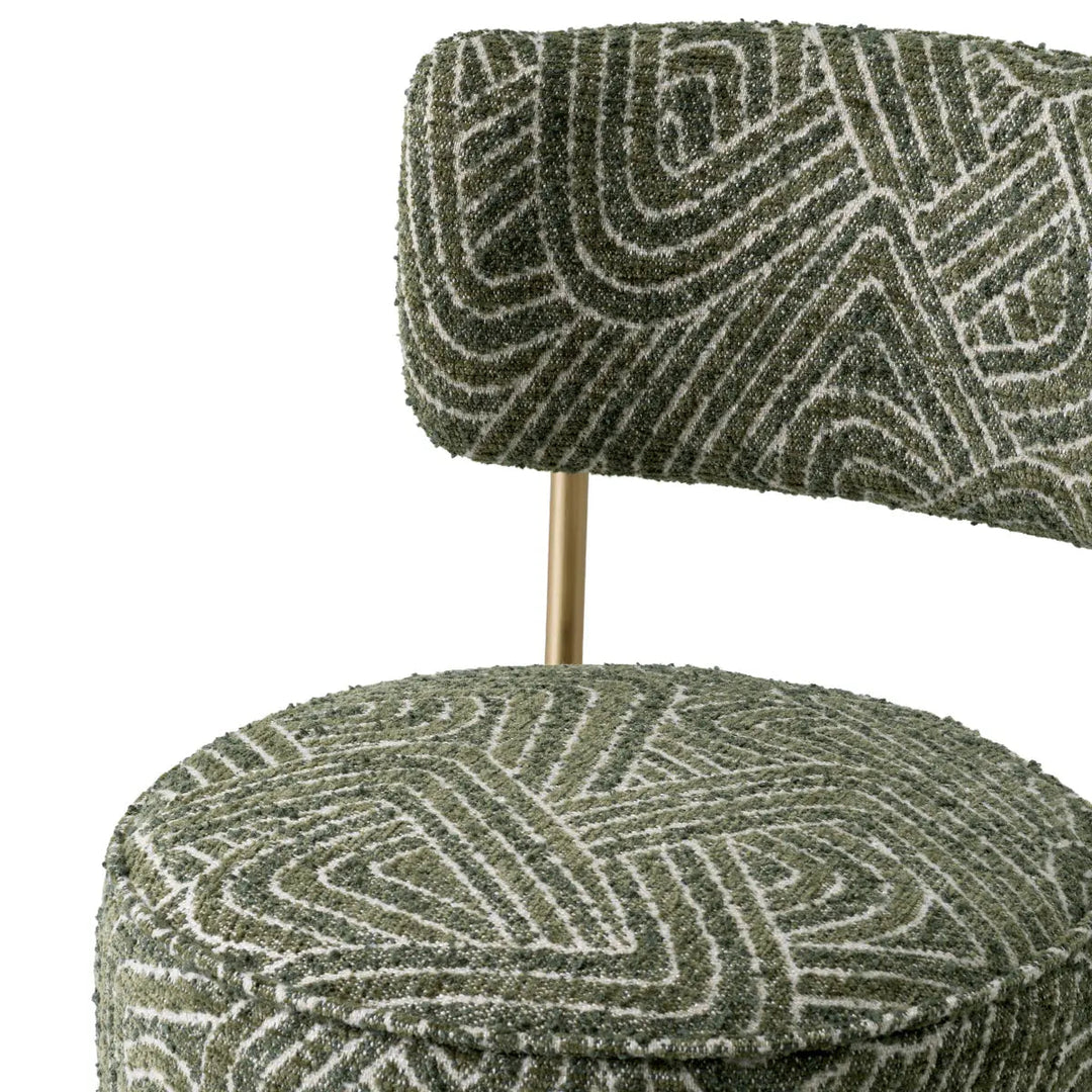 Counter Stool Carleton With Back Camari Green Brushed Brass Finish - image 6