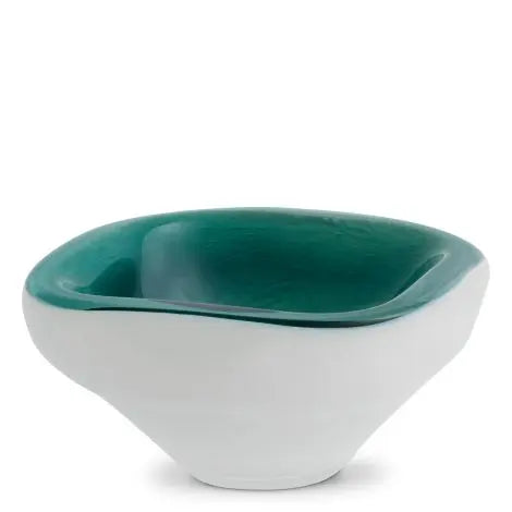 Bowl Aureum Dark Green White Glass - image 6