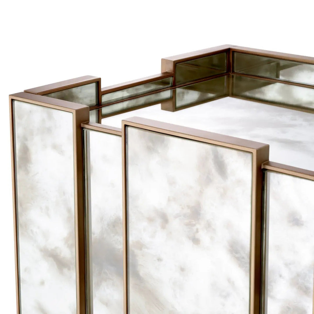 Nightstand Nottingham Right Antique Mirror Glass Brushed Brass Finish - image 6