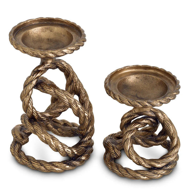 Candle Holder Corwyn Antique Brass Set Of 2 - image 6