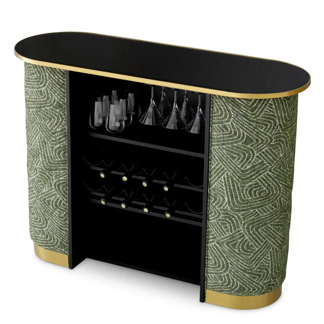 Bar Matthew Camari Green Brushed Brass Finish Black Glass - image 6