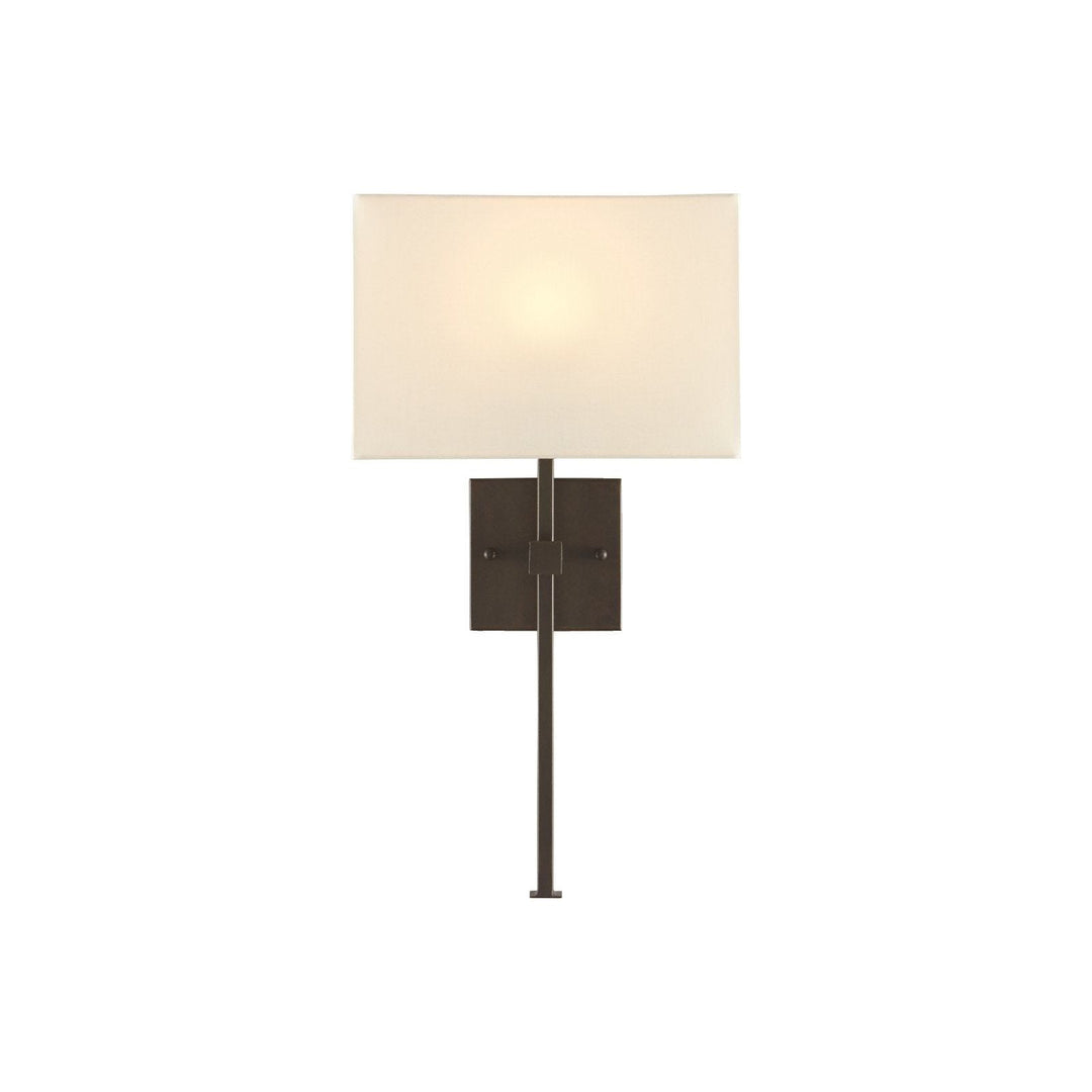 Ashdown Bronze Wall Sconce, White Shade