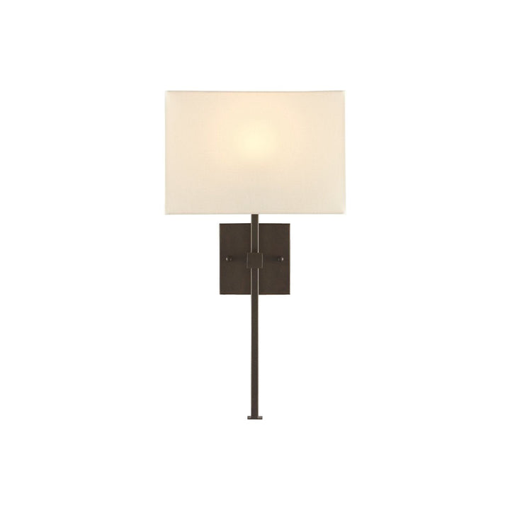 Ashdown Bronze Wall Sconce, White Shade