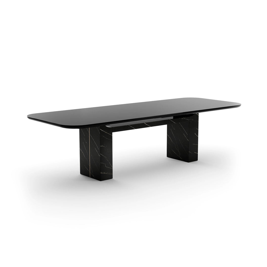 Overlap Rectangle Dining Table Dark - image 2