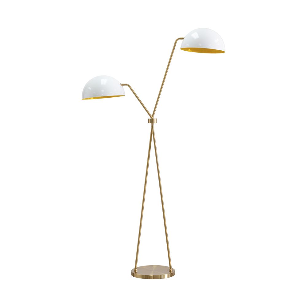 Faven Floor Lamp - Brass - White