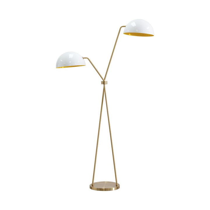 Faven Floor Lamp - Brass - White