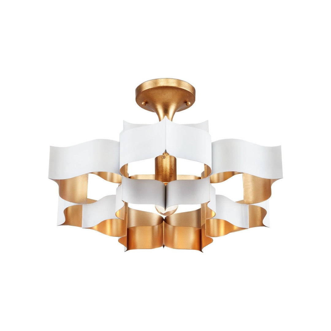 Grand Lotus Small White Chandelier