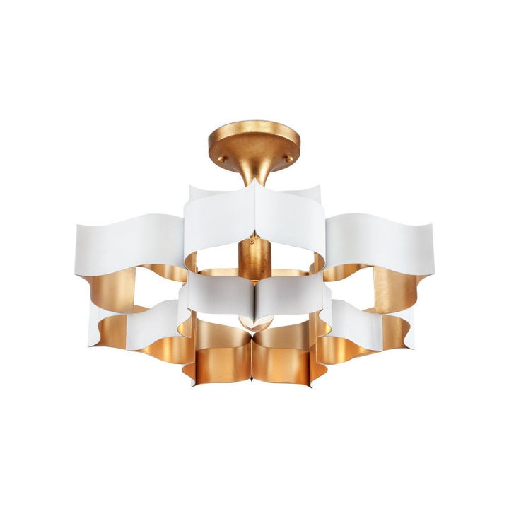 Grand Lotus Small White Chandelier