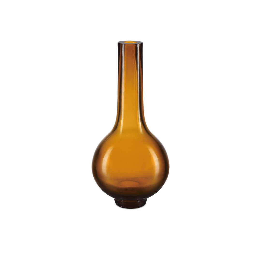 Amber & Gold Peking Long Neck Vase