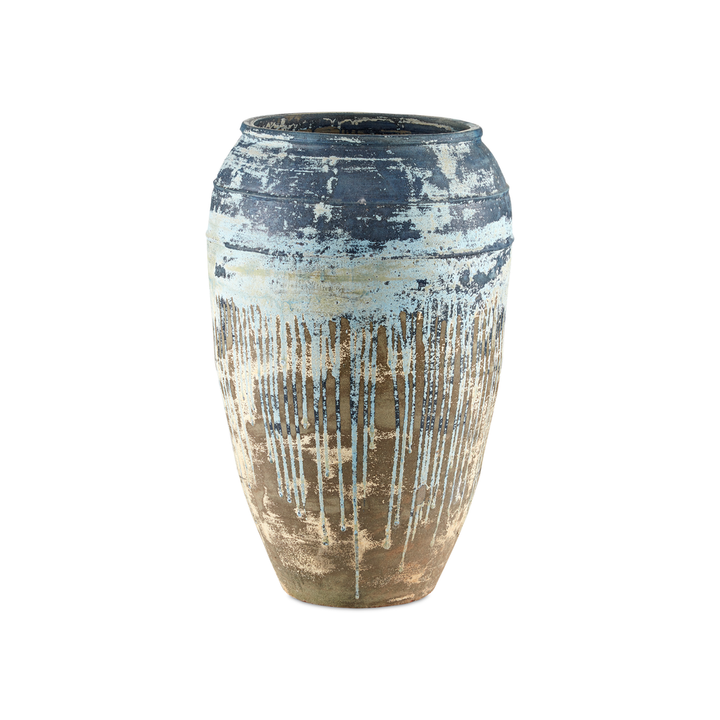 Planters Catania Large Antique Blue Drip Planter