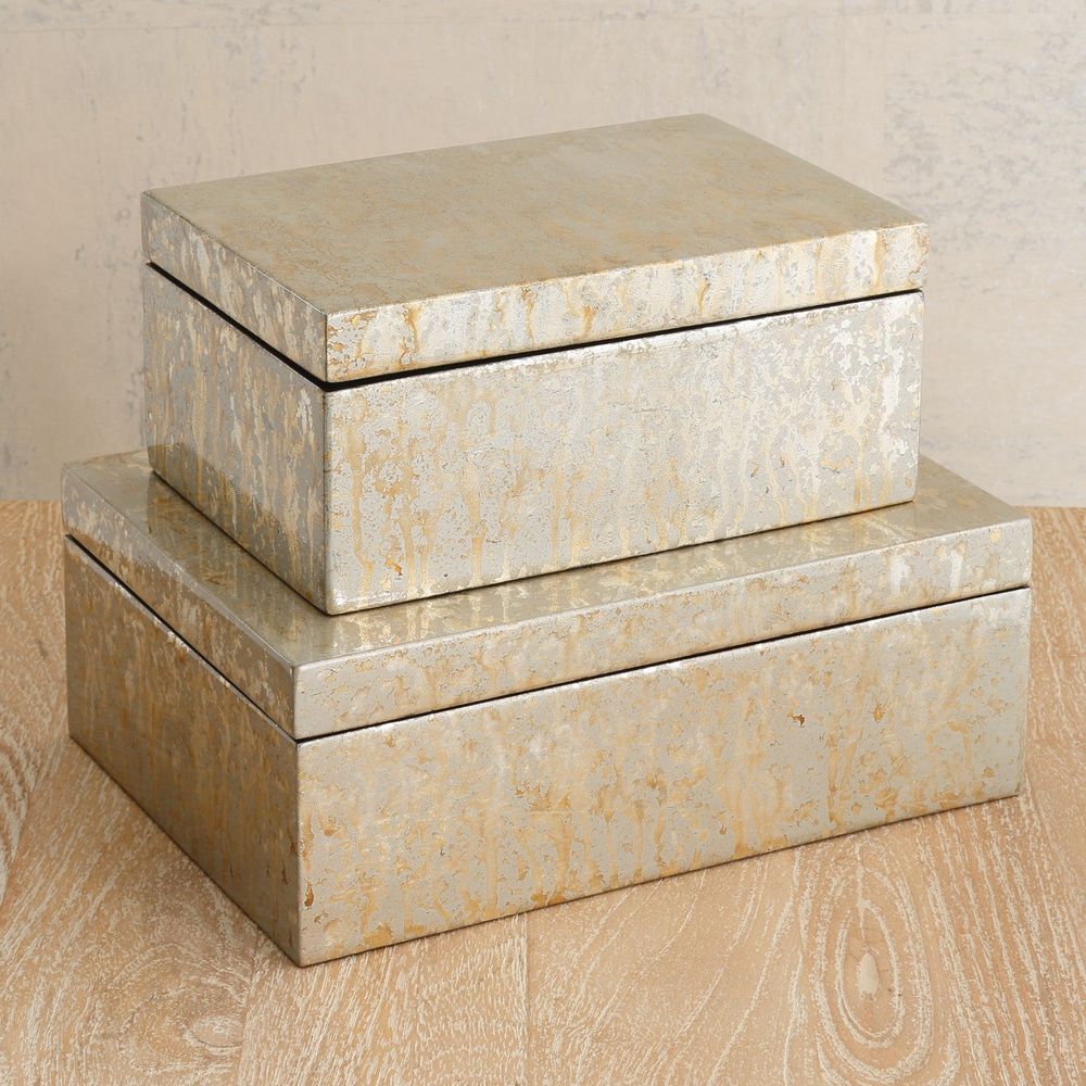 Champagne Silver Leaf Box-Sm