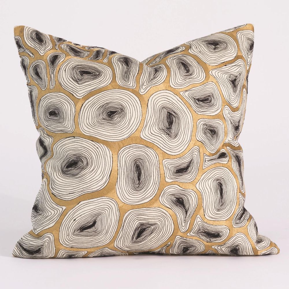 Agate Pillow-Black/Gold