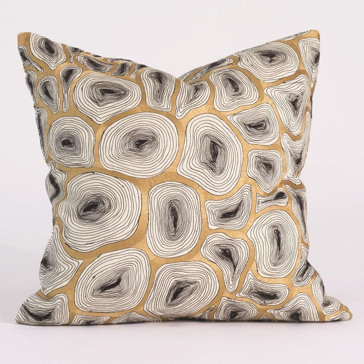 Agate Pillow-Black/Gold