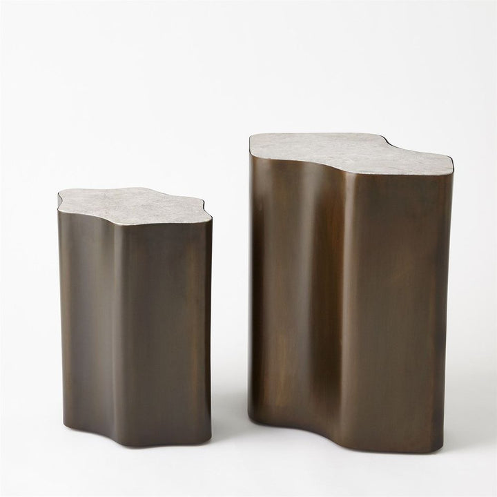 Side Tables Organic Nesting Table-Gunmetal/Grey Marble-Sm