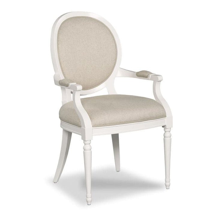 Hampton Arm Chair-Woodbridge Furniture-WOODB-7069-66-Dining ChairsWhite Dove Finish-3-France and Son