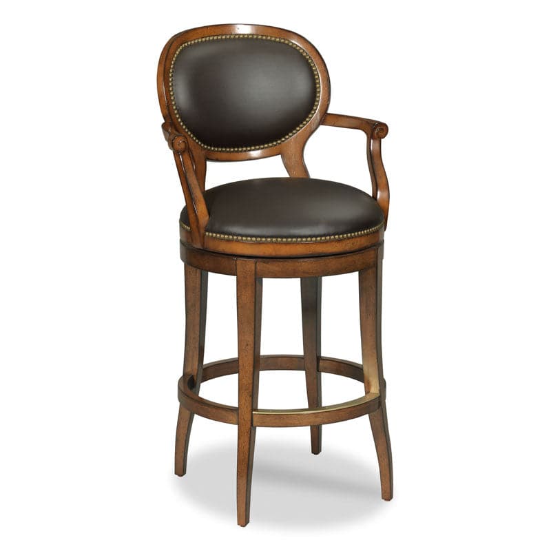 Oval Back Swivel Bar Stool-Woodbridge Furniture-WOODB-7093-10-Bar Stools-1-France and Son