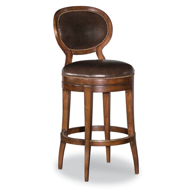 Oval Back Armless Swivel Bar Stool-Woodbridge Furniture-WOODB-7093AL-10-Bar Stools-1-France and Son