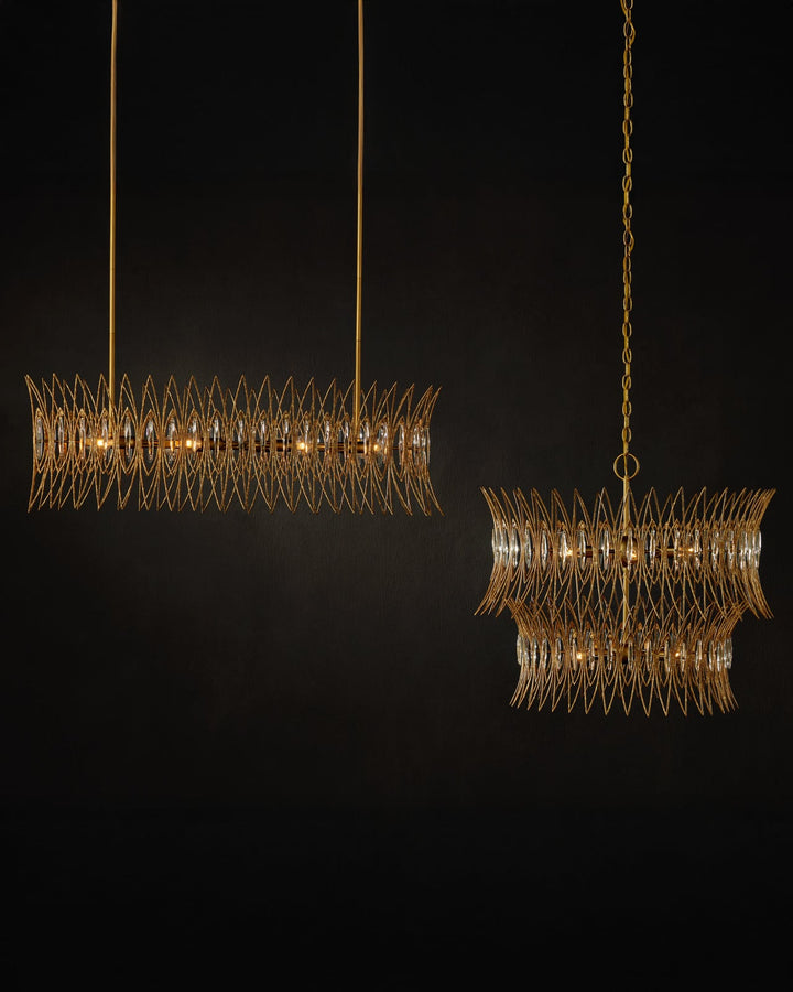 Chandeliers Marquise Oval Gold Chandelier