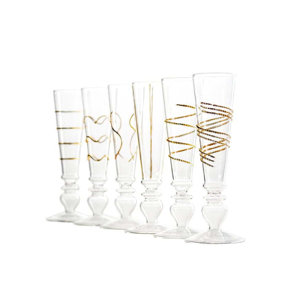 Footed Razzle Dazzle Champagne Flutes