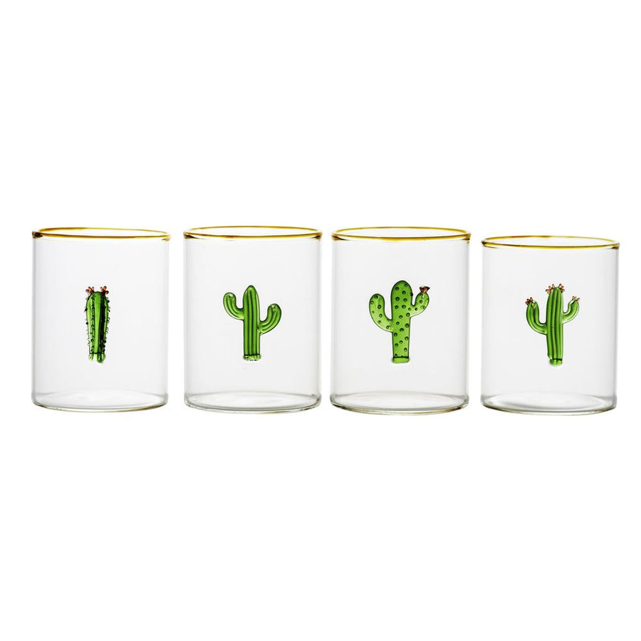 Drinking Glasses Aztec Cactus Tumbler 4pc, Set of 2