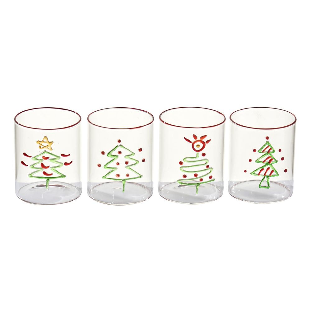 Christmas Tree Tumbler, Assorted 4pc, Set of 2