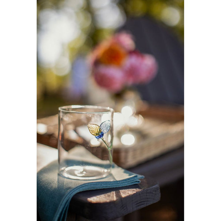 Flowers Cocktail Glasses, 4pc Set of 2