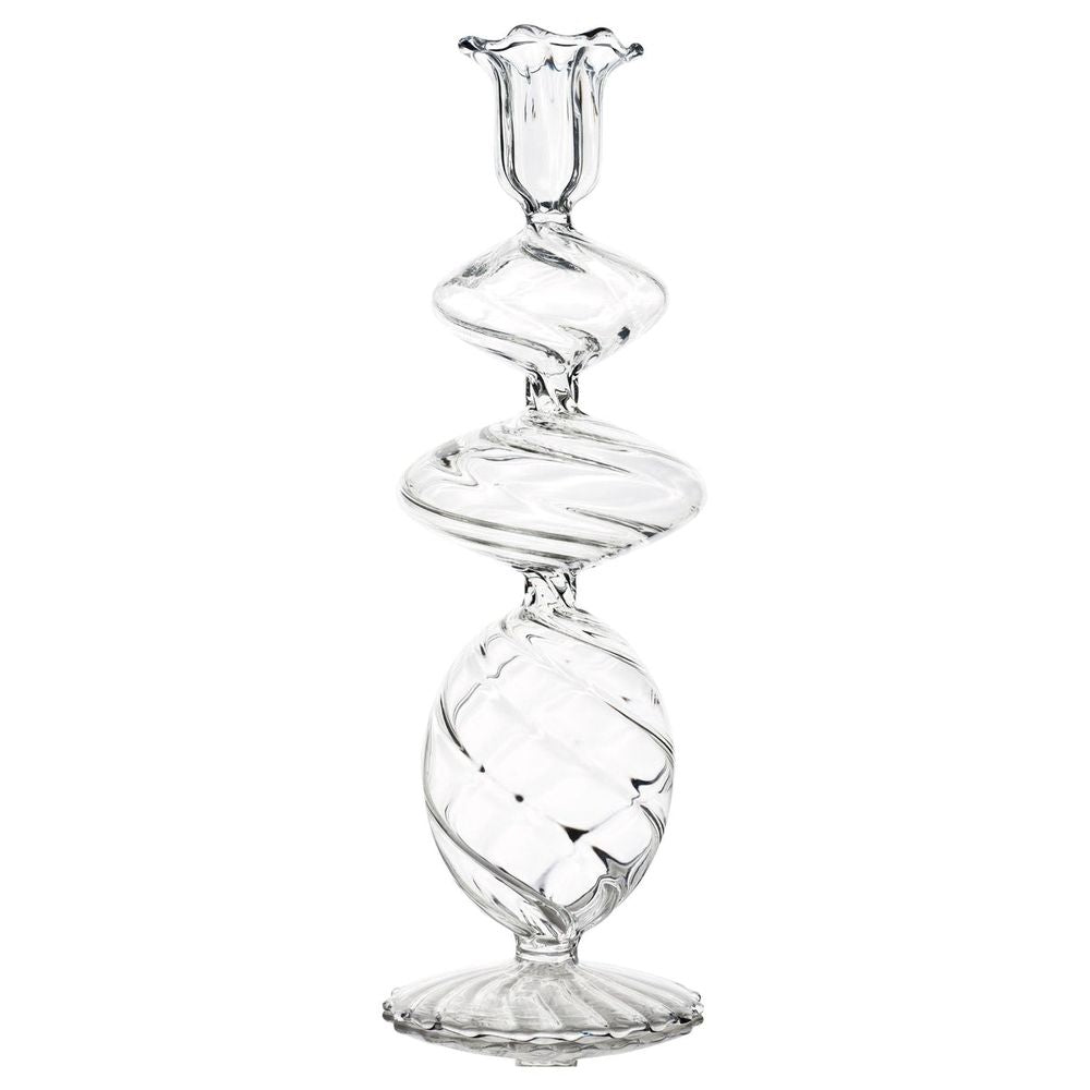 Candle Holders La Boheme, Candlestick, Large, Clear Set of 2