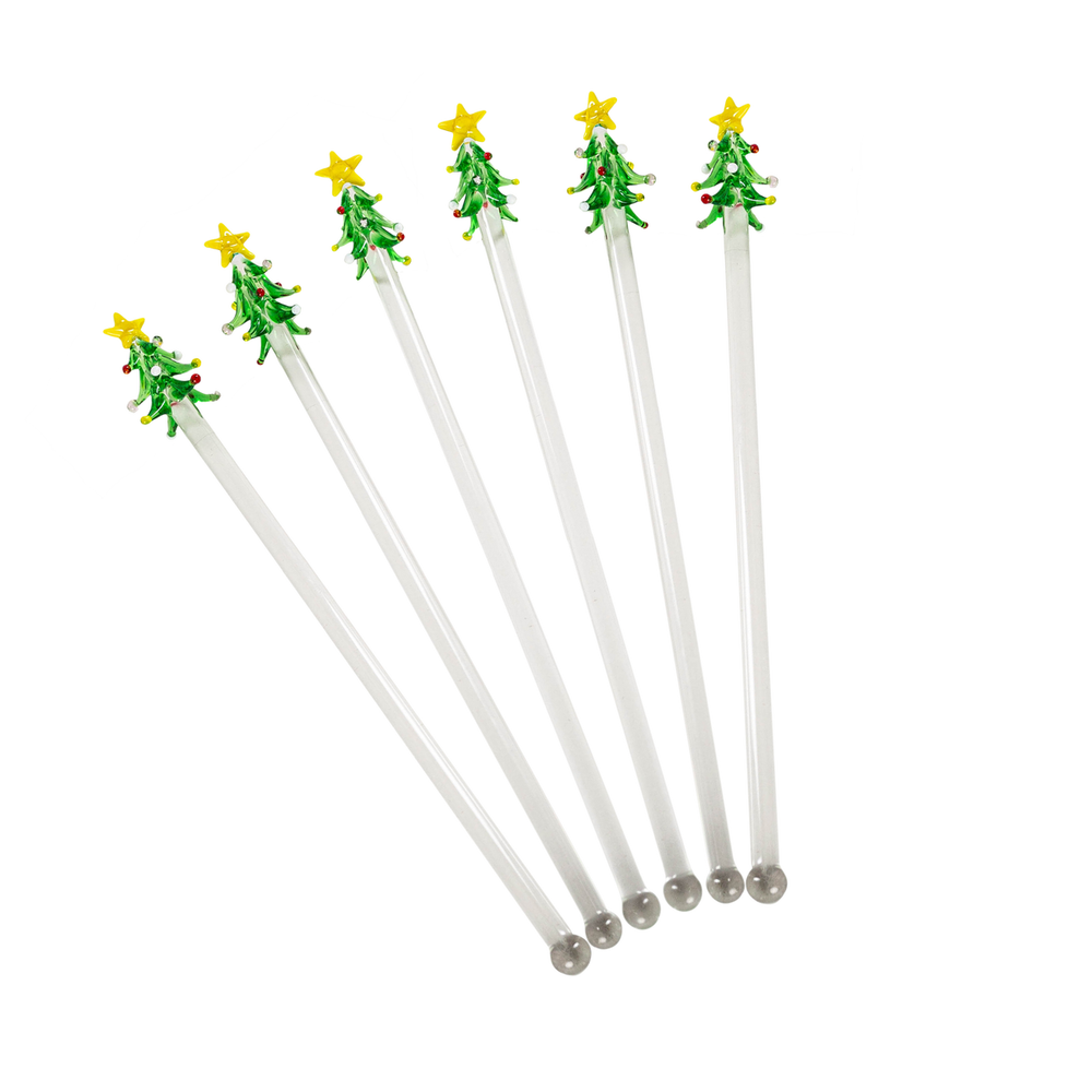 Christmas Tree Swizzle Sticks, 6pc  Set of 2