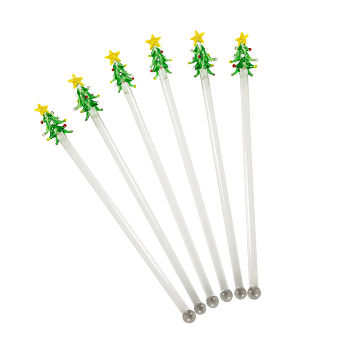 Christmas Tree Swizzle Sticks, 6pc  Set of 2
