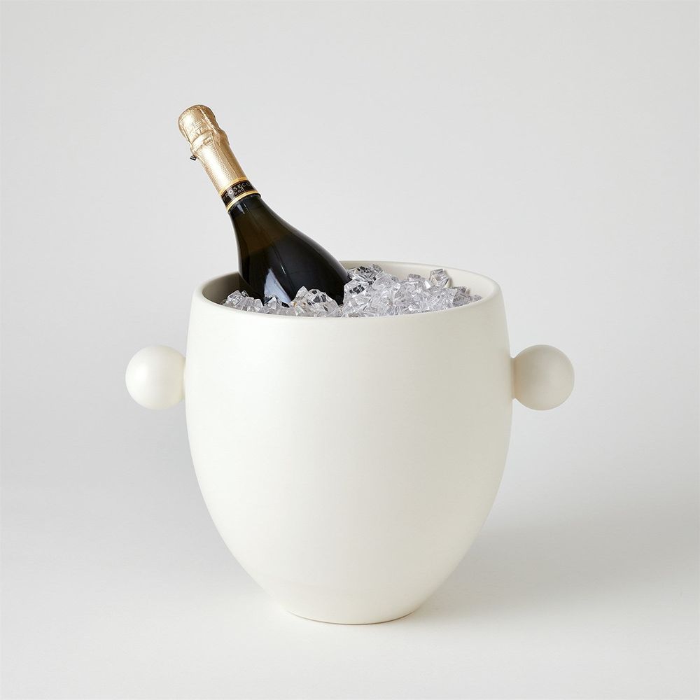 Ball Handled Ice Bucket-White