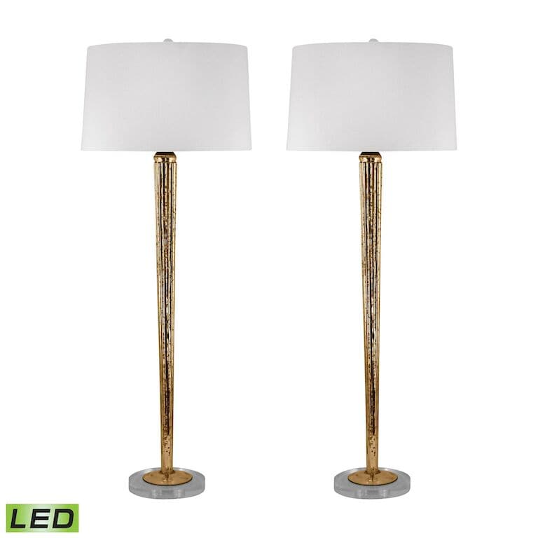Mercury Glass 37'' High 2-Light Buffet Lamp - Set of 2 - Mercury Gold-Elk Home-ELK-711/S2-LED-Table Lamps-1-France and Son