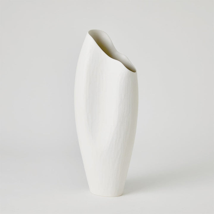 Horn Vase-Global Views-GVSA-1.10886-VasesLarge-Matte White-3-France and Son